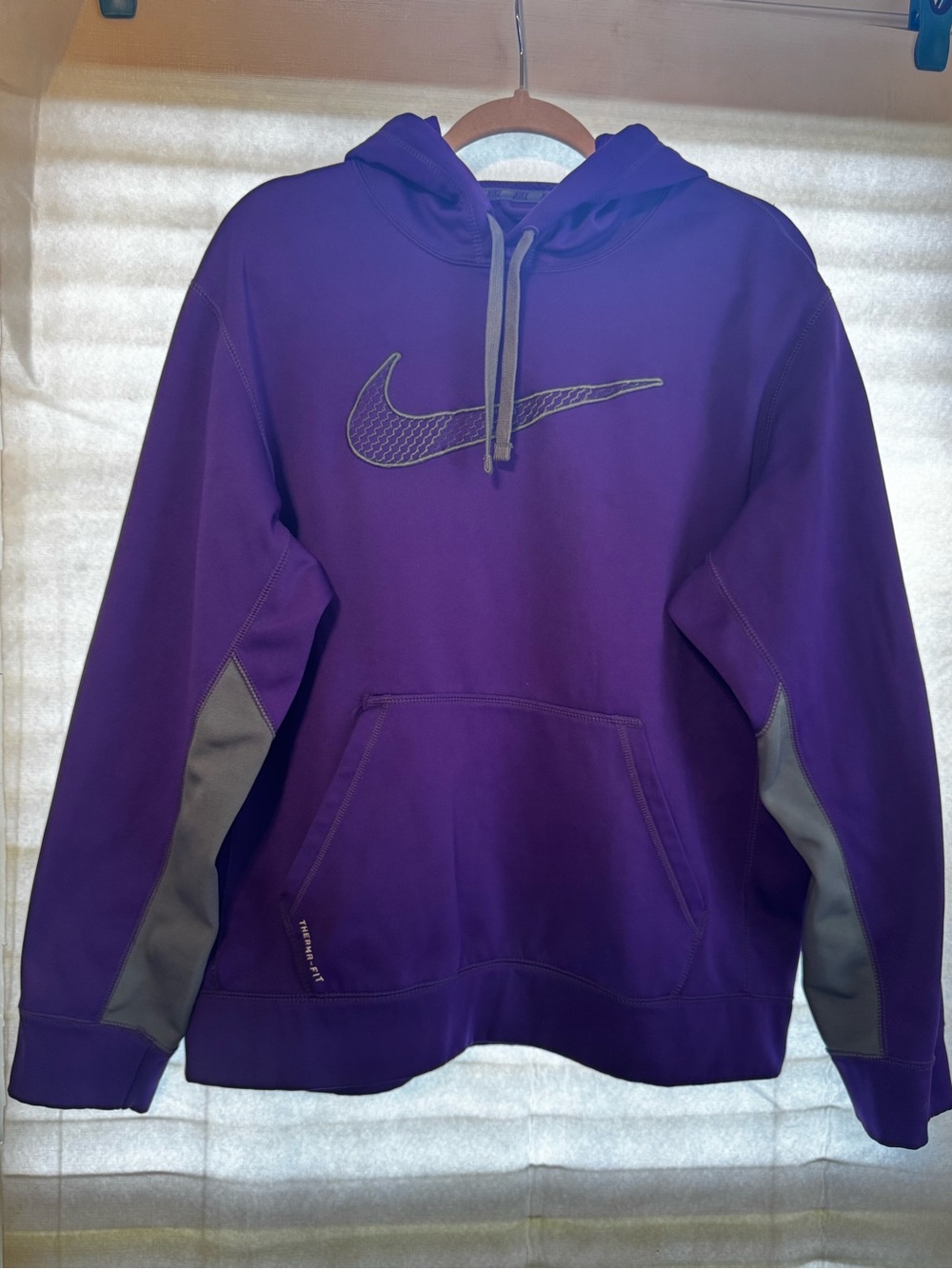 Nike Purple Therma-Fit Hoodie with Gray Accents